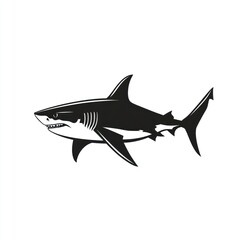 Naklejka premium Silhouette of a great white shark (1)