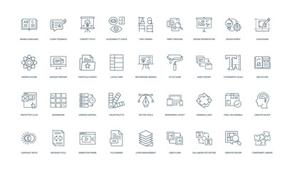 designer themed collection icons tools activities process