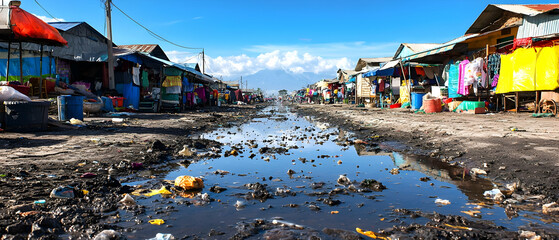 Dirty Urban Market Street Scene
