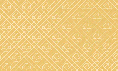 Geometric Diamond Grid Line Art Seamless Pattern