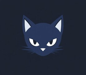 Dark, stylized cat face graphic