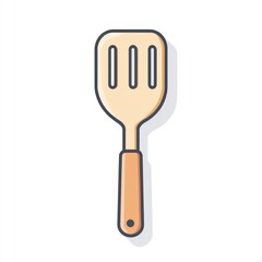 Wooden spatula icon, simple design