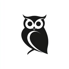 Naklejka premium Simple black silhouette of an owl (2)