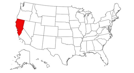 Obraz premium California Map Highlighting the Golden State's Geography and Location within the USA