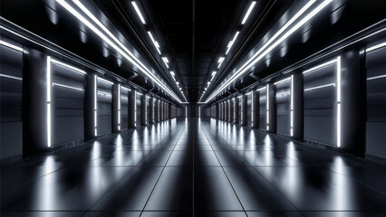 Obraz premium long corridor in a modern building