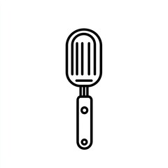 Simple line drawing of a slotted spatula