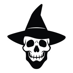 halloween skull with hat and skull