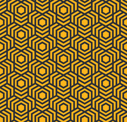 Seamless abstract geometric pattern from hexagonal shapes and arrows -vector eps8