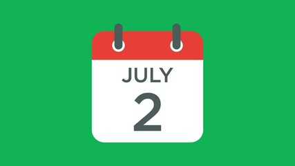 calendar - July 2 icon illustration isolated vector sign symbol
