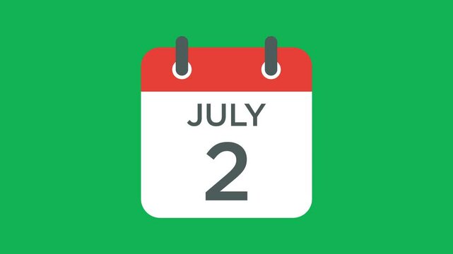 calendar - July 2 icon illustration isolated vector sign symbol