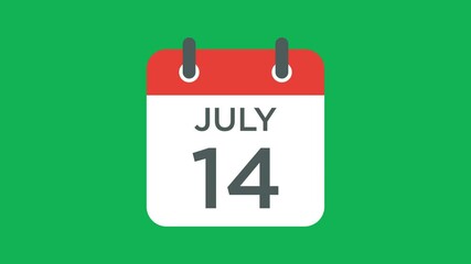 calendar - July 14 icon illustration isolated vector sign symbol