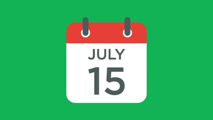 calendar - July 15 icon illustration isolated vector sign symbol