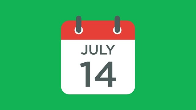 calendar - July 14 icon illustration isolated vector sign symbol