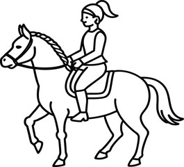 Skeleton Horse Rider Minimalist Vector