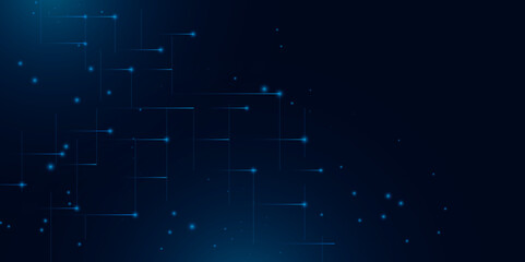 Abstract Futuristic Digital Network Background with Glowing Lines and Dots – Technology and Innovation Concept.