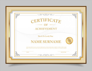 Certificate template diploma vintage border award background, Winner achievement certificate or diploma design