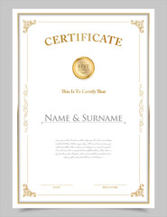 Certificate template diploma vintage border award background, Winner achievement certificate or diploma design