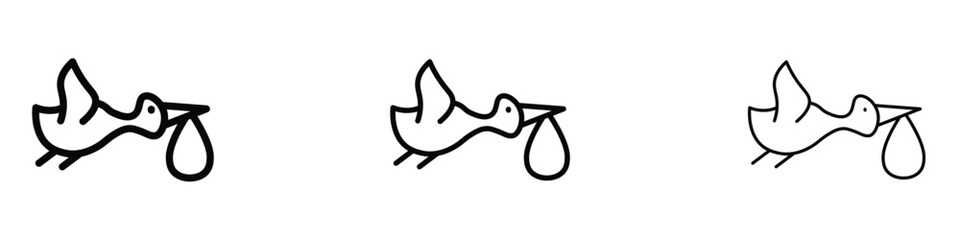 Stork with baby icon