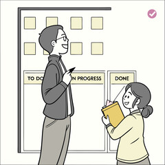 Teamwork collaboration project management illustration