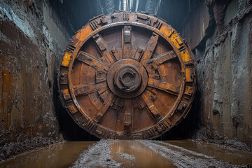 Large metal object in tunnel.