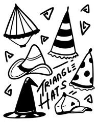 Illustration hat vector collection have a triangle shape good for your brand or your poster