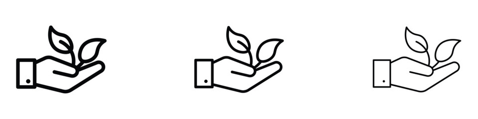 Leaf in hand icon