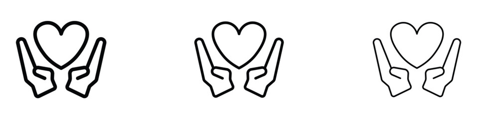 Heart and hands icon
