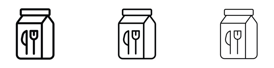 Food delivery paper bag icon