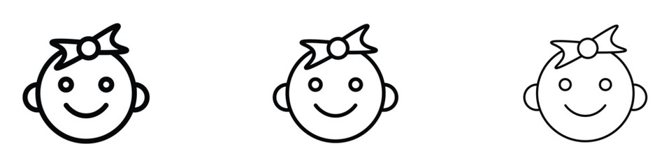 Obraz premium Baby girl face icon