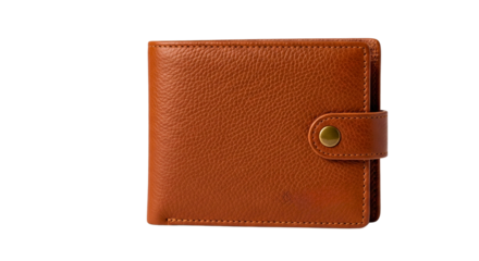 Brown leather wallet isolated on transparent png