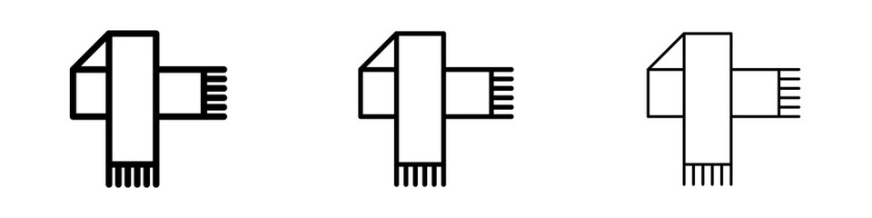 Scarf icons in flat style. line art. vector illustration