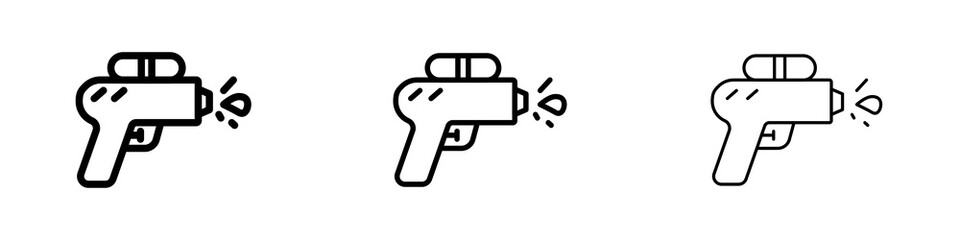 Obraz premium Squirt gun icons in flat style. line art. vector illustration