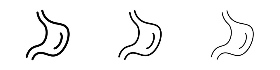 Stomach icons in flat style. line art. vector illustration