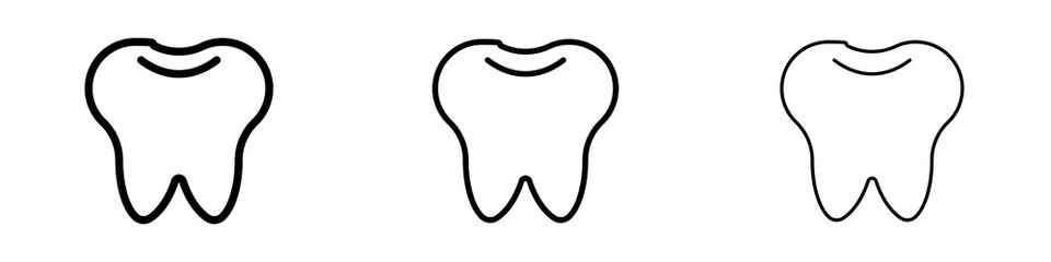 Teeth icons in flat style. line art. vector illustration