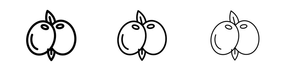 Olive icons in flat style. line art. vector illustration
