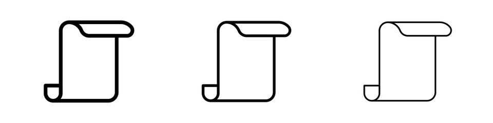 Paper Scroll icons in flat style. line art. vector illustration