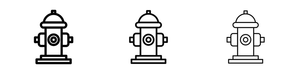 Fire hydrant icons in flat style. line art. vector illustration