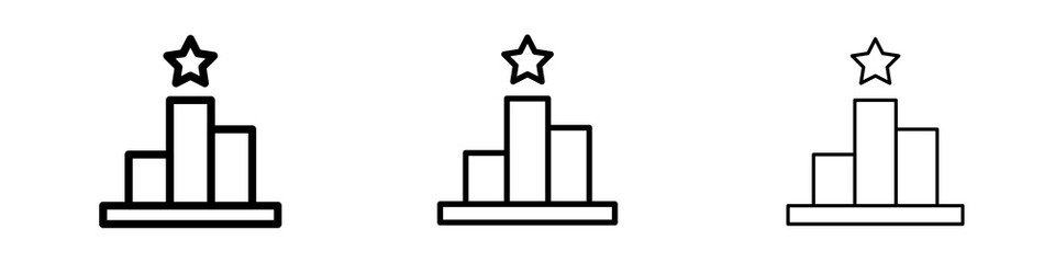 Leaderboard icons in flat style. line art. vector illustration