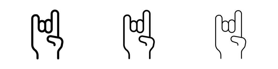 Hand Horns icons in flat style. line art. vector illustration