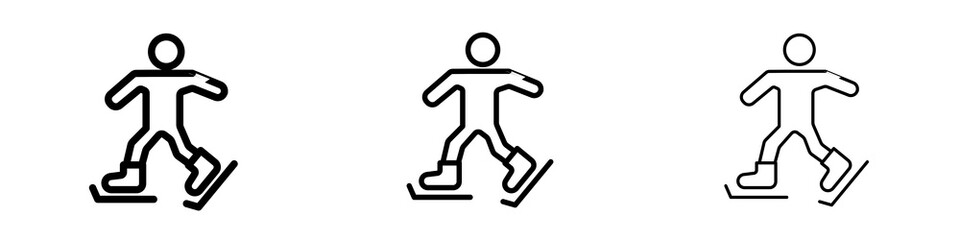 Ice skate icons in flat style. line art. vector illustration