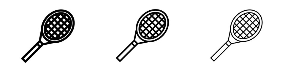 Racquet icons in flat style. line art. vector illustration