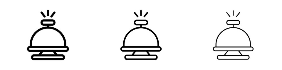 Bell concierge icons in flat style. line art. vector illustration