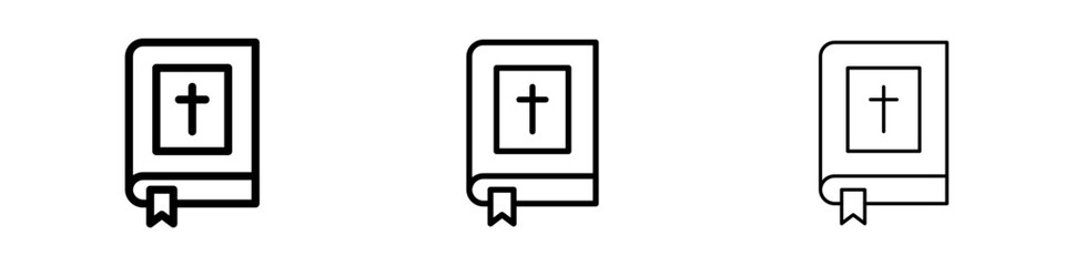 Bible icons in flat style. line art. vector illustration