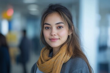Trendy Young Woman Portrait. Embracing Diversity and Fashion in an Urban Setting