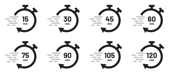 Timer icon. Clock icon set .Timer icon. Clock icon set .Stopwatch, timer icons set. Speed ​​measurements, countdown