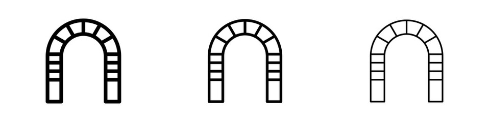 Archway icons in flat style. line art. vector illustration