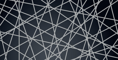 Modern geometric luxury web postcard template for business or presentation with silver lines on dark blue background - Vector illustration