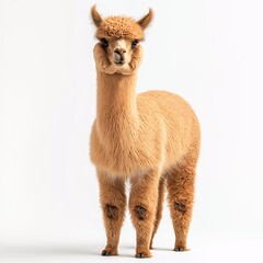 Smiling Alpaca Portrait. Adorable, Fluffy Farm Animal with Vibrant Fur in Rural Pasture