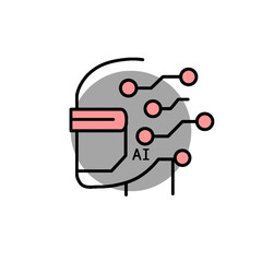 AI Augmented Reality Headset Icon – Artificial Intelligence and Virtual Technology