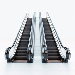 Modern Escalator and Stairs in Urban Architecture. Contemporary Transportation Design for Seamless Indoor Travel and Commercial Elevation